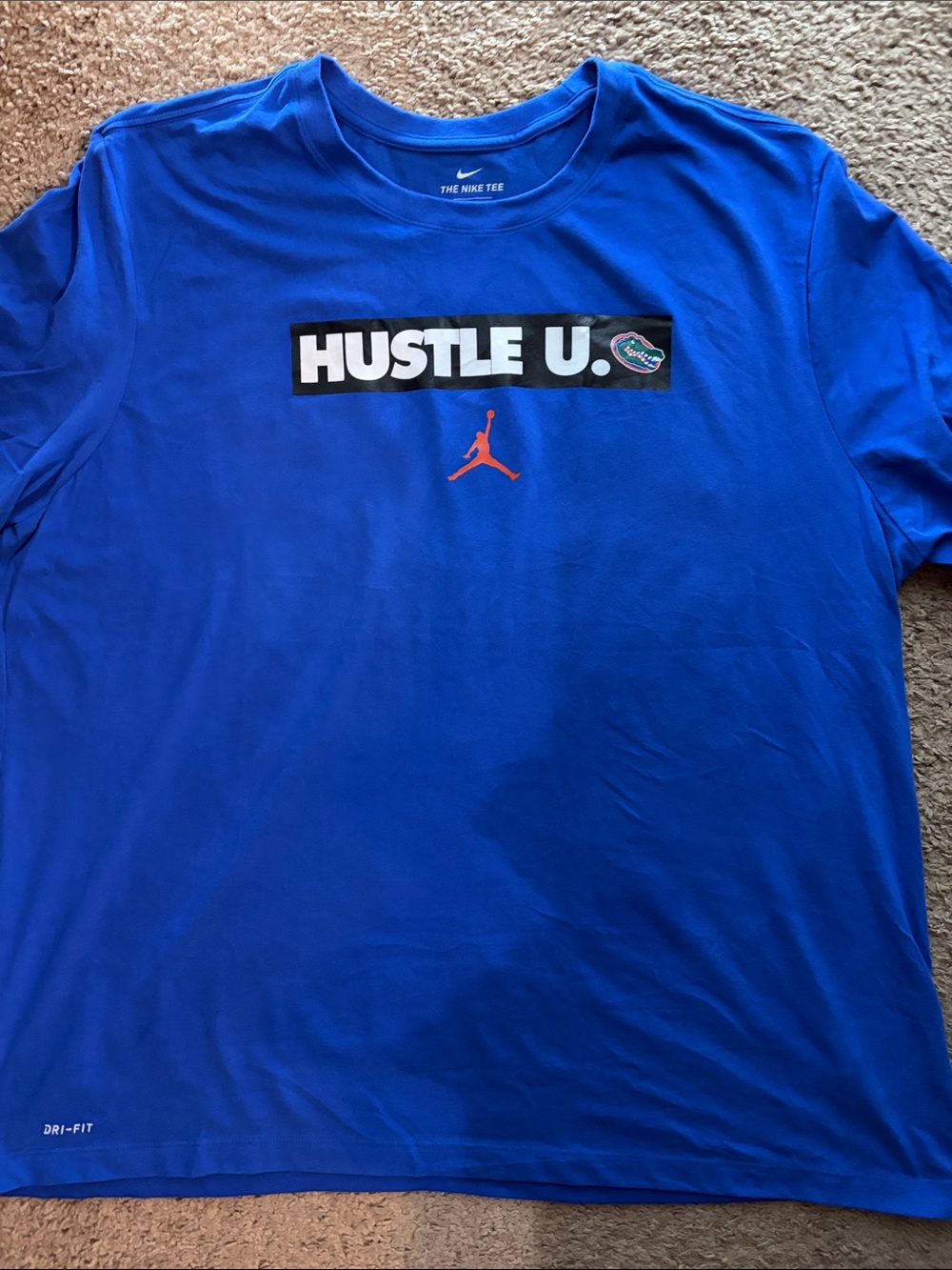 Florida Gators Blue 'HUSTLE U.' Jordan Logo Short Sleeve Tee
